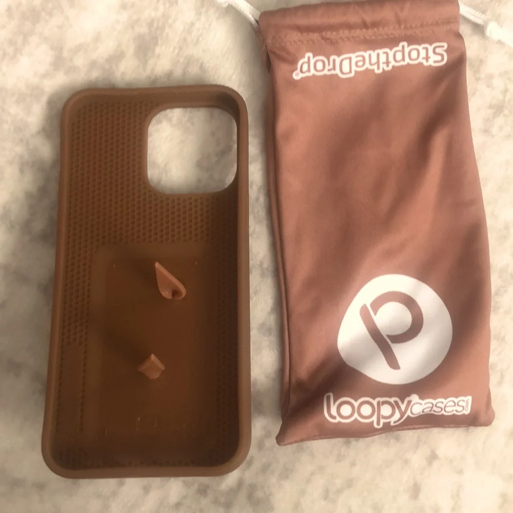 Loopy Case Phone Case “Cappuccino”Brown Silicone Phone Case with Hand Strap